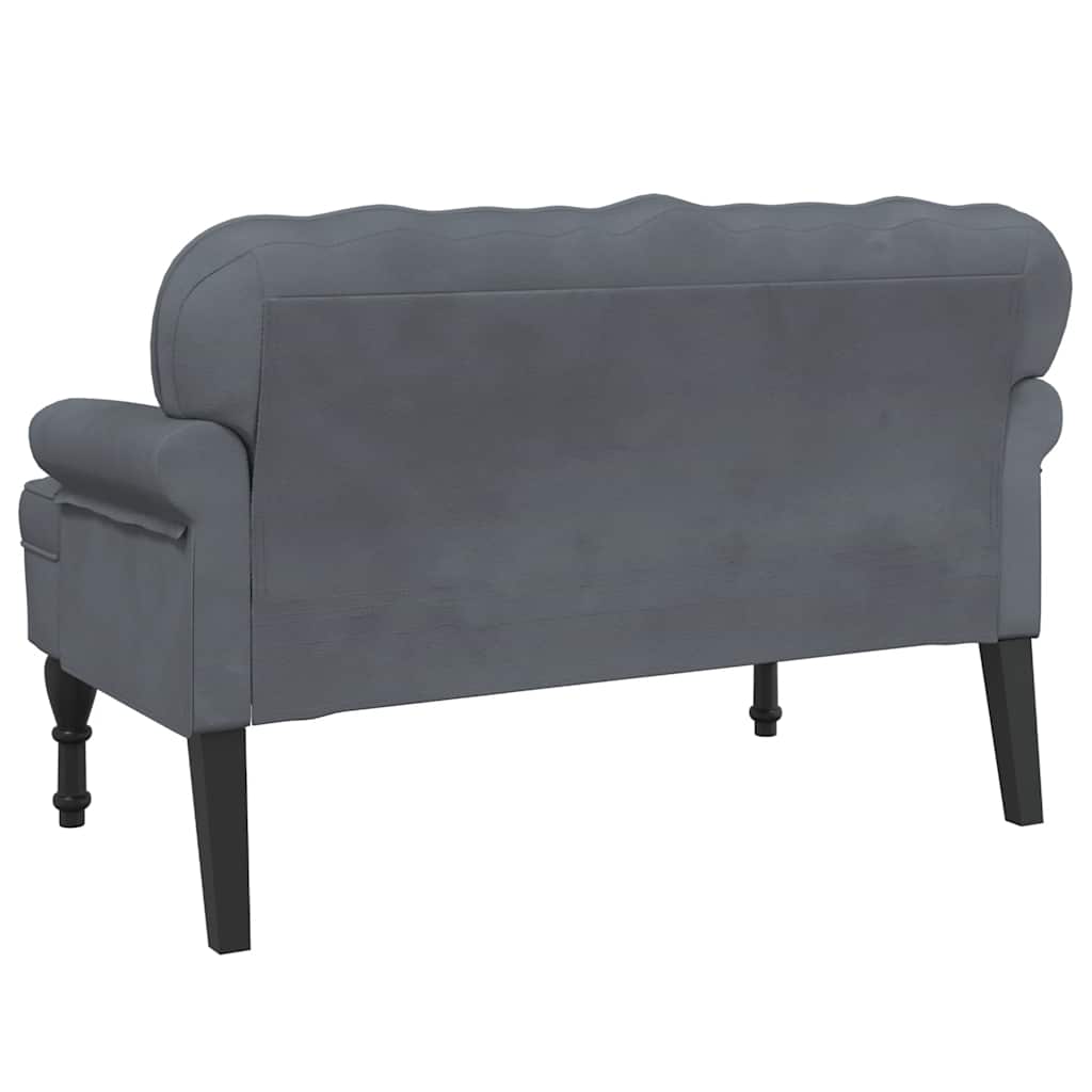 vidaXL Banchetă cu spătar, gri închis, 119,5x64,5x75 cm, catifea vidaXL Banchetă cu spătar, gri închis, 119,5x64,5x75 cm, catifea