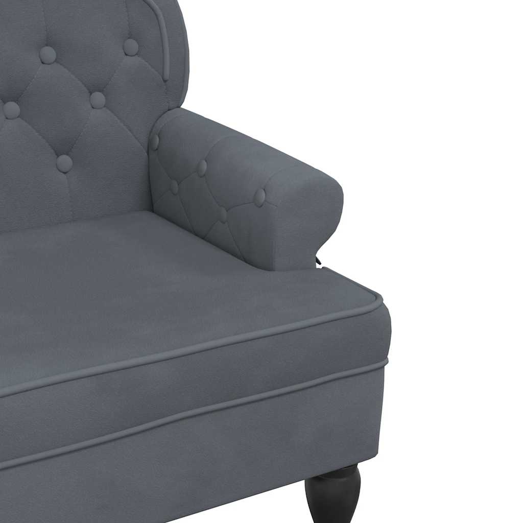vidaXL Banchetă cu spătar, gri închis, 119,5x64,5x75 cm, catifea vidaXL Banchetă cu spătar, gri închis, 119,5x64,5x75 cm, catifea