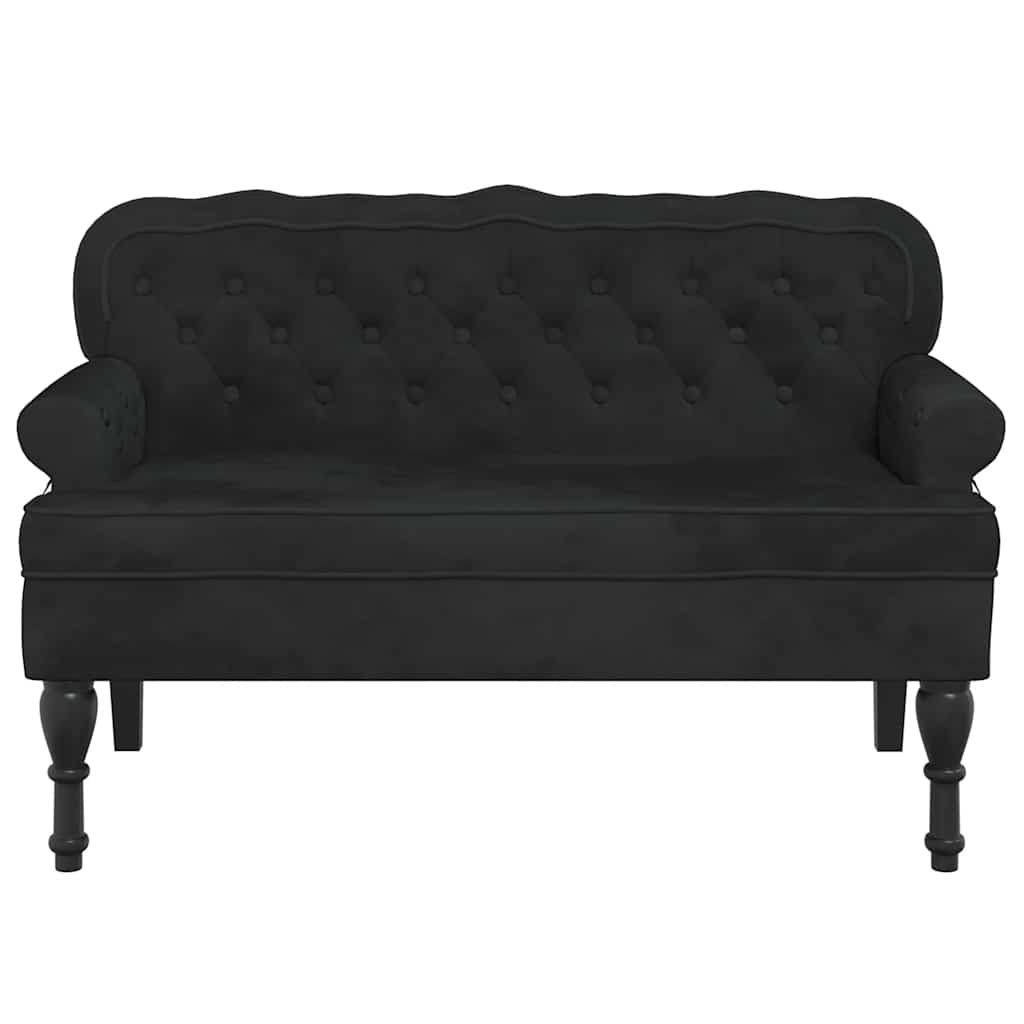 vidaXL Banchetă cu spătar, negru, 119,5x64,5x75 cm, catifea vidaXL Banchetă cu spătar, negru, 119,5x64,5x75 cm, catifea