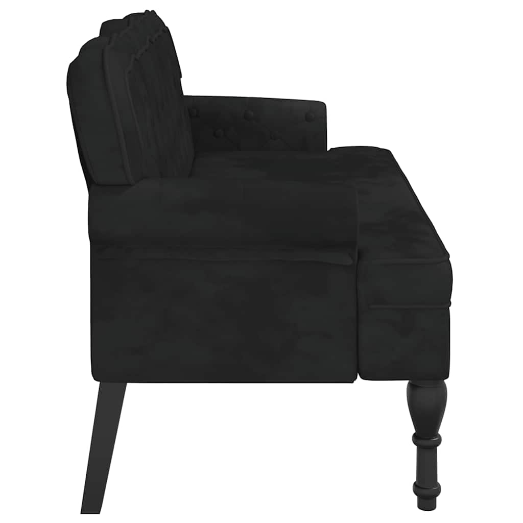 vidaXL Banchetă cu spătar, negru, 119,5x64,5x75 cm, catifea vidaXL Banchetă cu spătar, negru, 119,5x64,5x75 cm, catifea