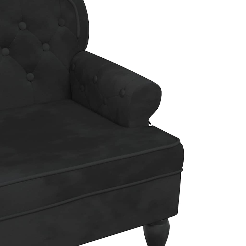 vidaXL Banchetă cu spătar, negru, 119,5x64,5x75 cm, catifea vidaXL Banchetă cu spătar, negru, 119,5x64,5x75 cm, catifea