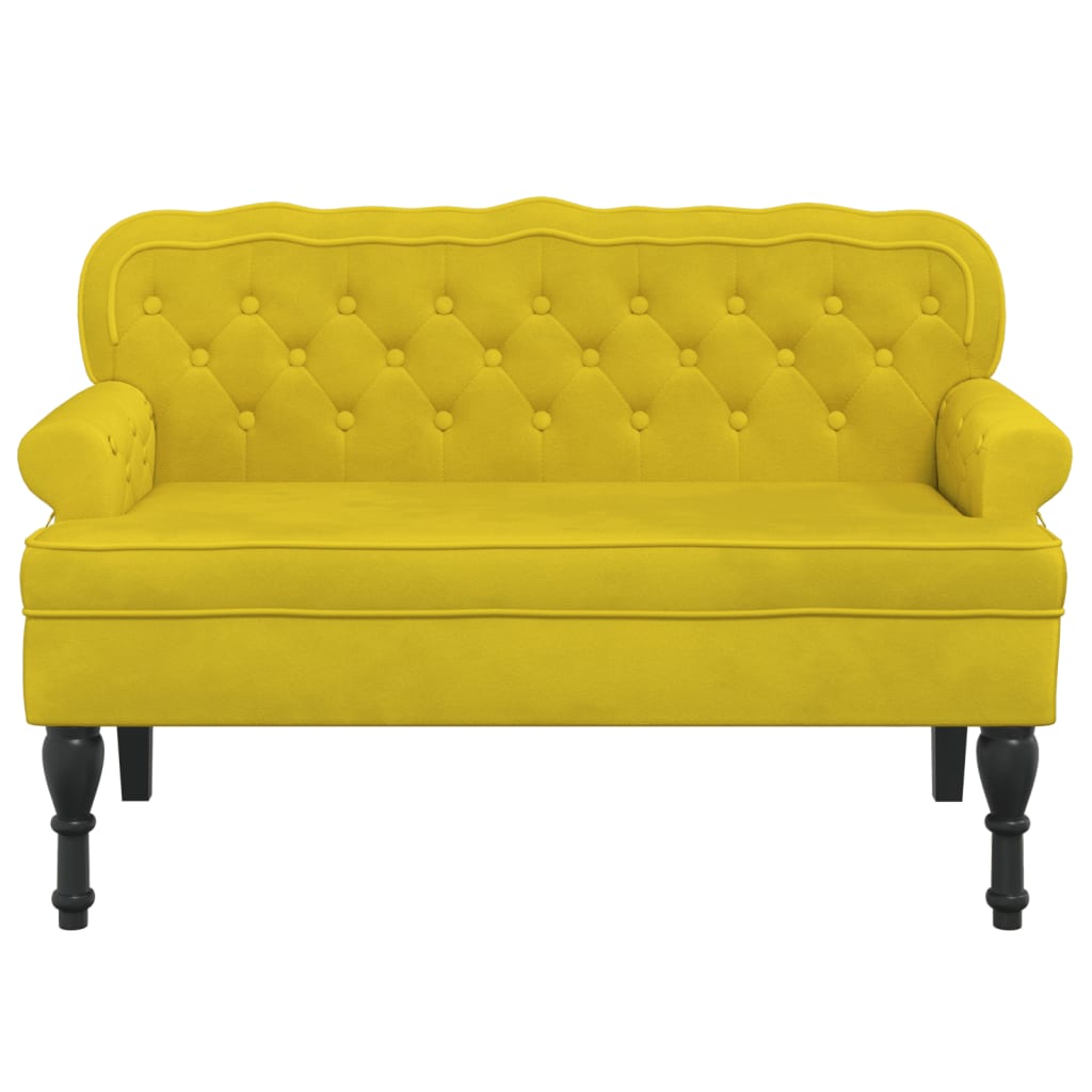 vidaXL Banchetă cu spătar, galben, 119,5x64,5x75 cm, catifea vidaXL Banchetă cu spătar, galben, 119,5x64,5x75 cm, catifea