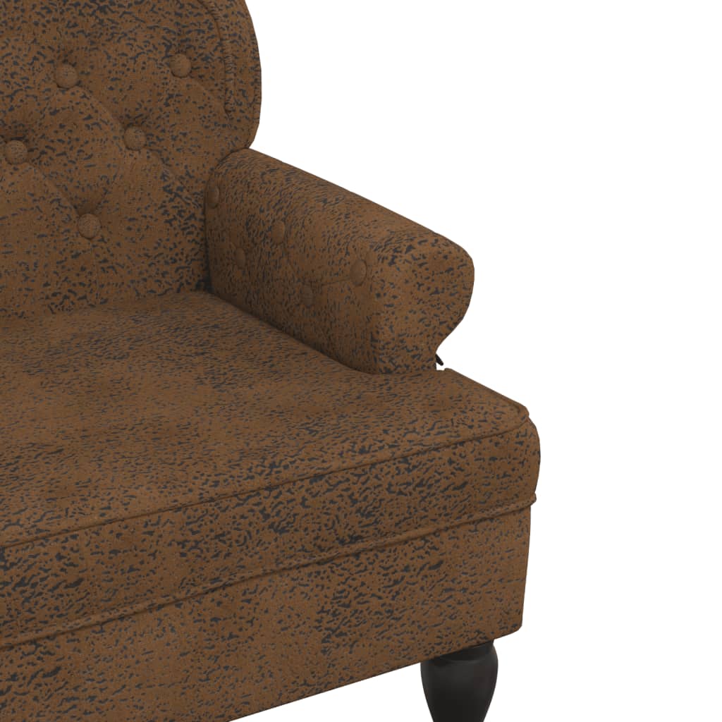 vidaXL Banchetă cu spătar maro 119,5x64,5x75 cm piele întoarsă eco. vidaXL Banchetă cu spătar maro 119,5x64,5x75 cm piele întoarsă eco.