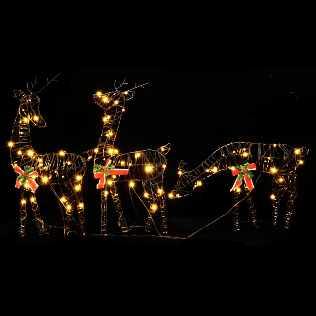 vidaXL Decorațiune Crăciun familie de reni 90 LED-uri albe calde ratan vidaXL Decorațiune Crăciun familie de reni 90 LED-uri albe calde ratan