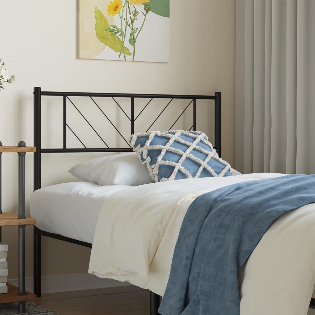 vidaXL Tăblie de pat metalică, negru, 107 cm vidaXL Tăblie de pat metalică, negru, 107 cm
