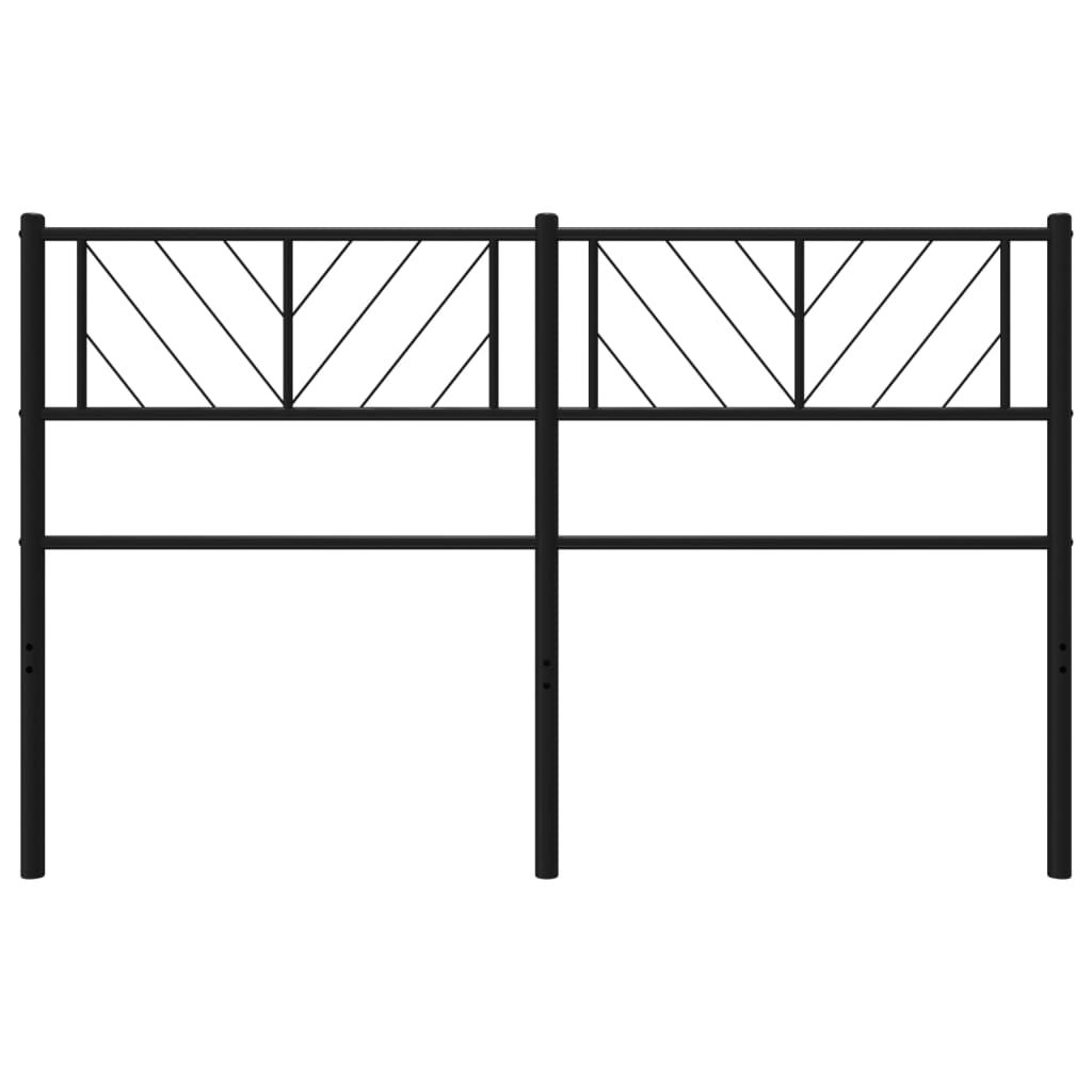 vidaXL Tăblie de pat metalică, negru, 140 cm