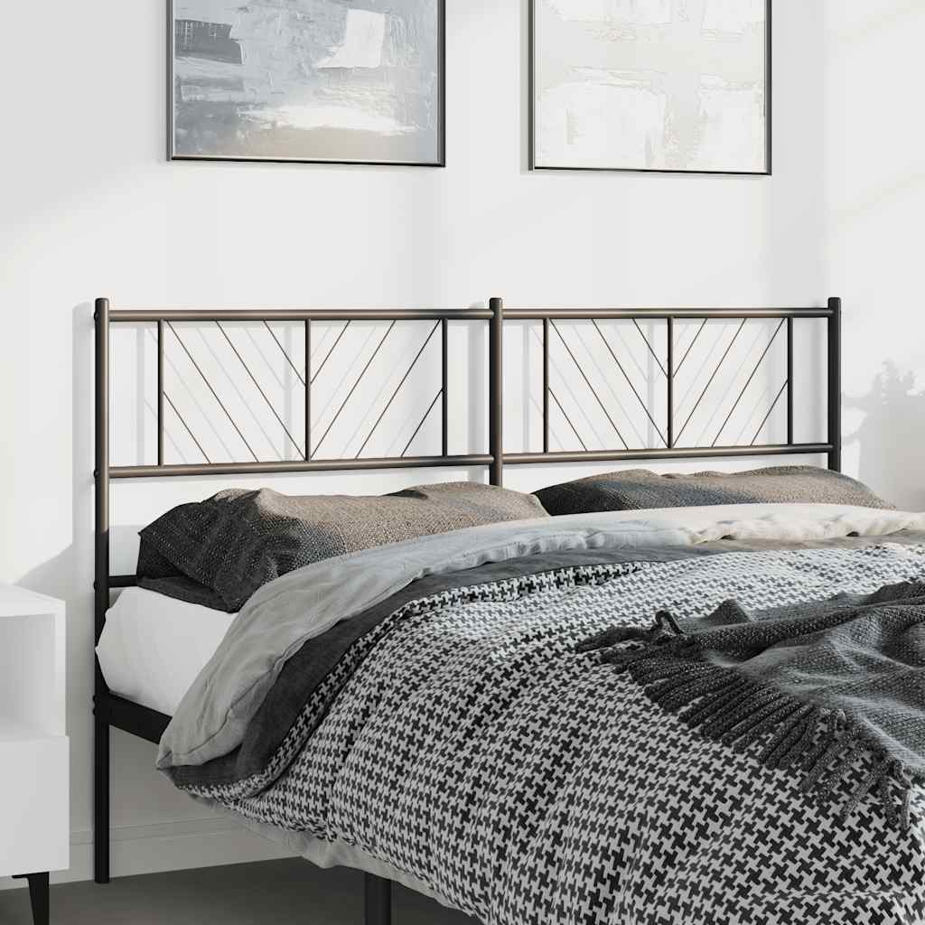 vidaXL Tăblie de pat metalică, negru, 150 cm vidaXL Tăblie de pat metalică, negru, 150 cm