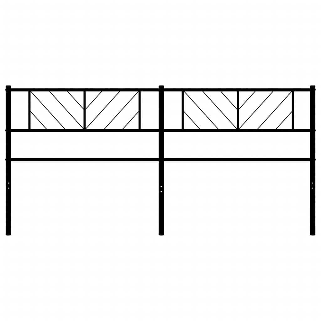 vidaXL Tăblie de pat metalică, negru, 200 cm