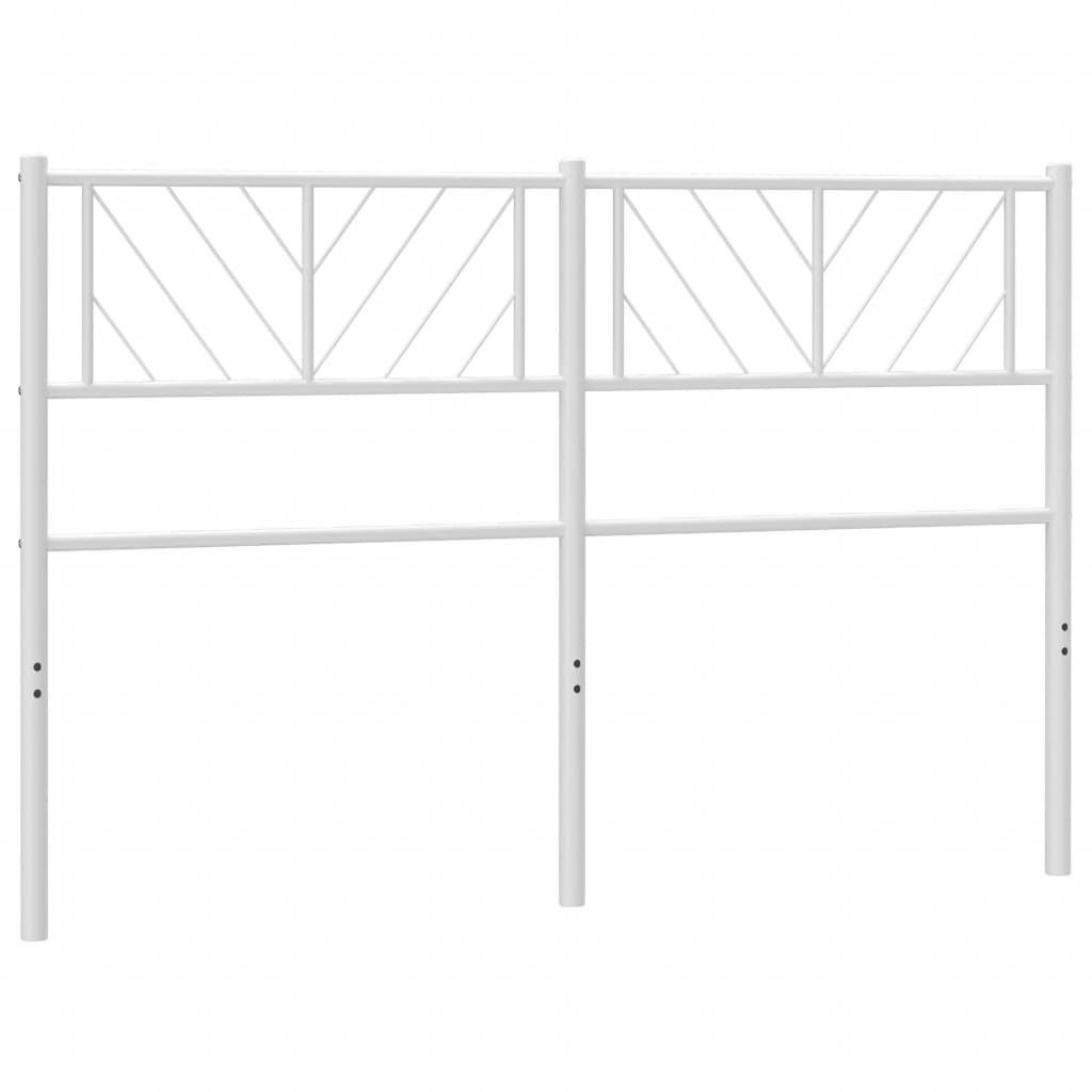 vidaXL Tăblie de pat metalică, alb, 140 cm