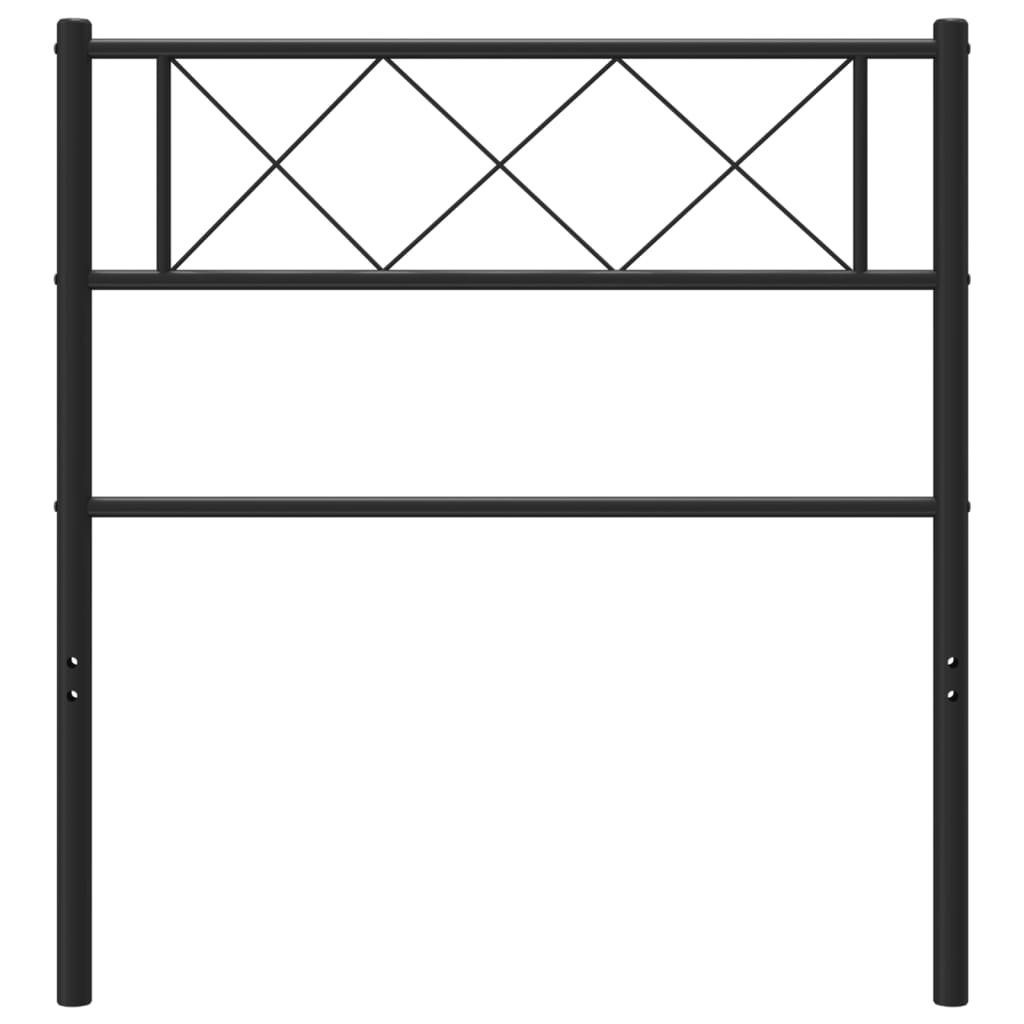 vidaXL Tăblie de pat metalică, negru, 90 cm