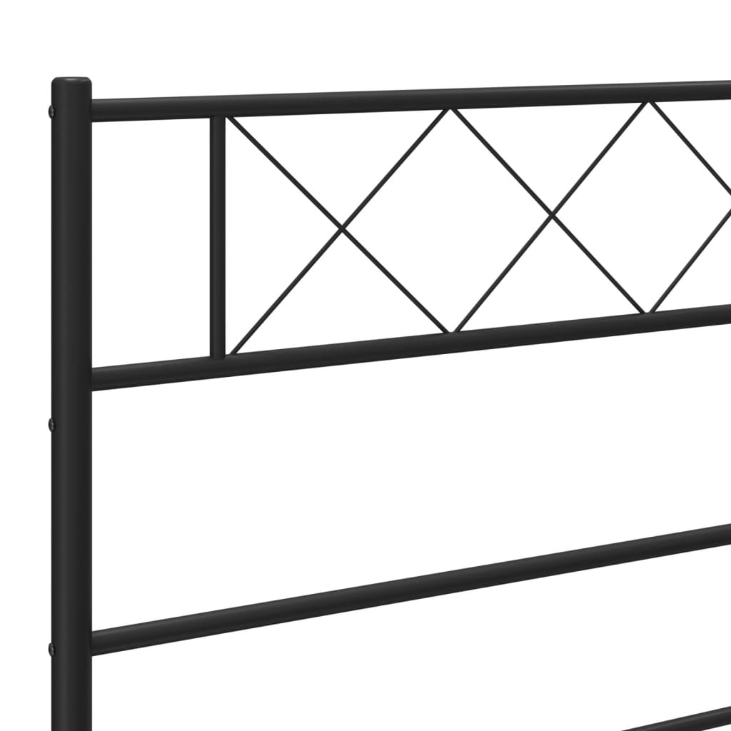 vidaXL Tăblie de pat metalică, negru, 90 cm