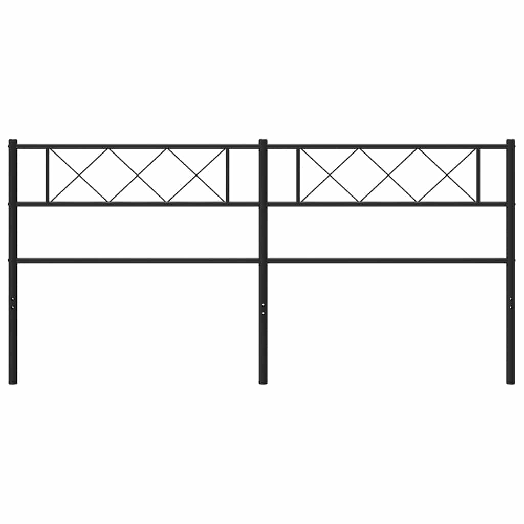 vidaXL Tăblie de pat metalică, negru, 180 cm