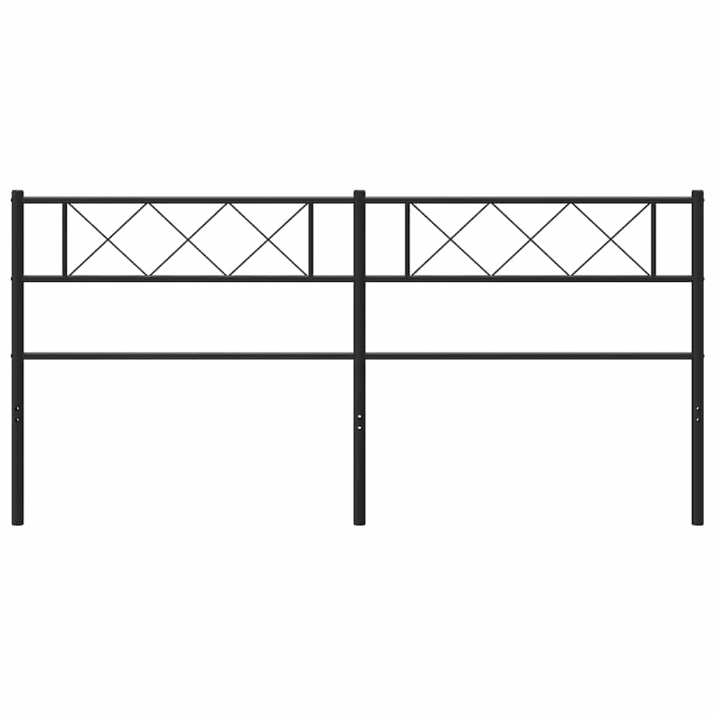 vidaXL Tăblie de pat metalică, negru, 193 cm