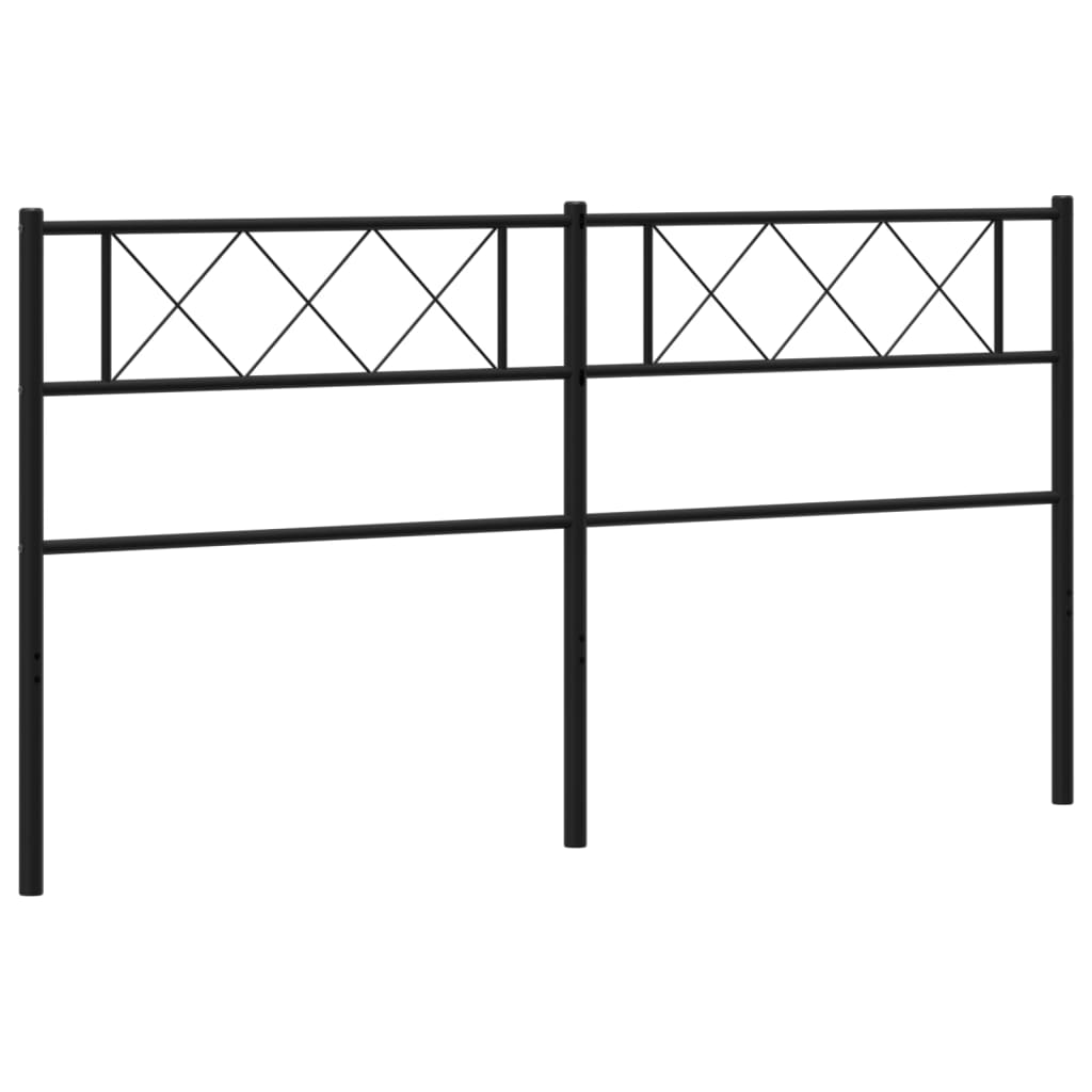 vidaXL Tăblie de pat metalică, negru, 200 cm