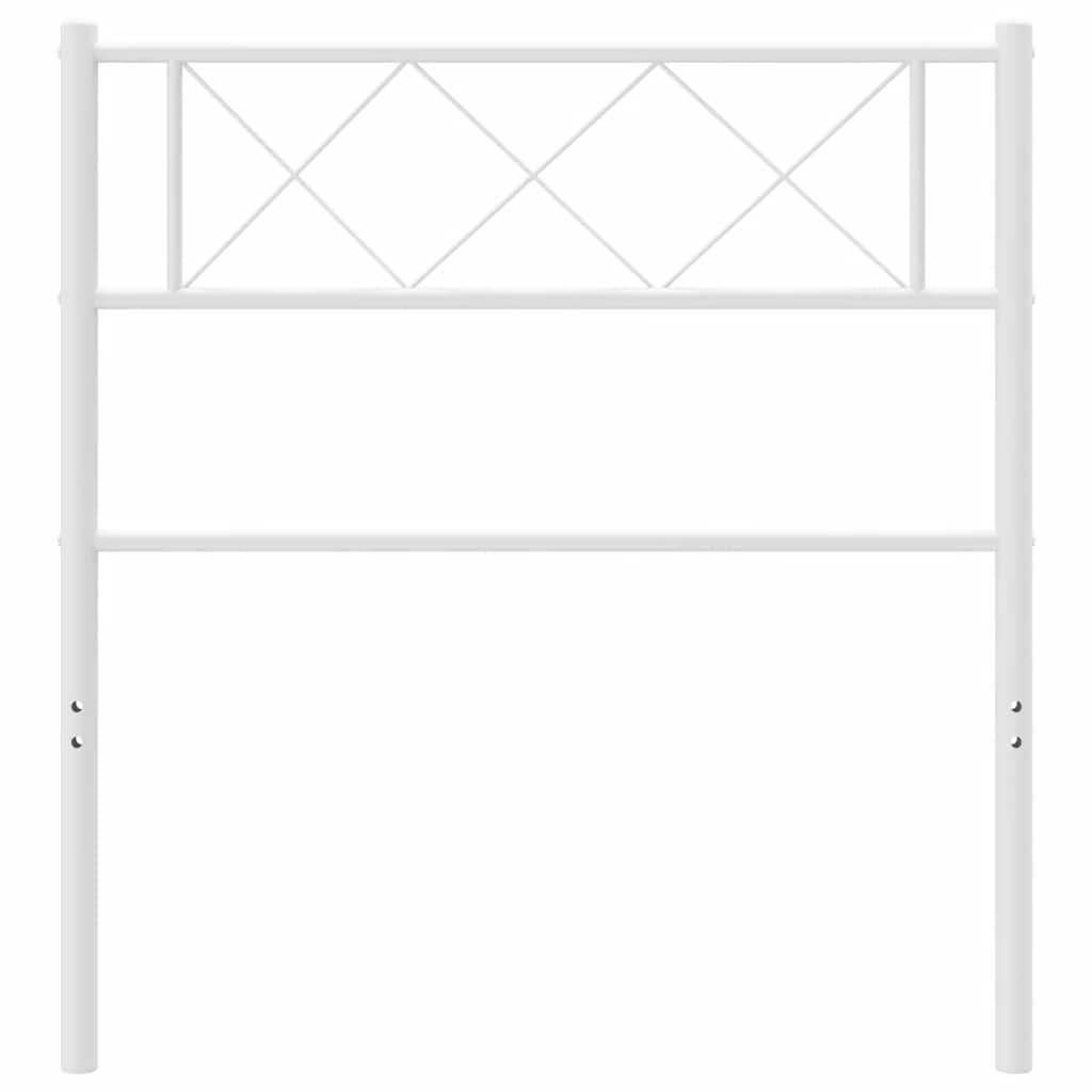 vidaXL Tăblie de pat metalică, alb, 100 cm