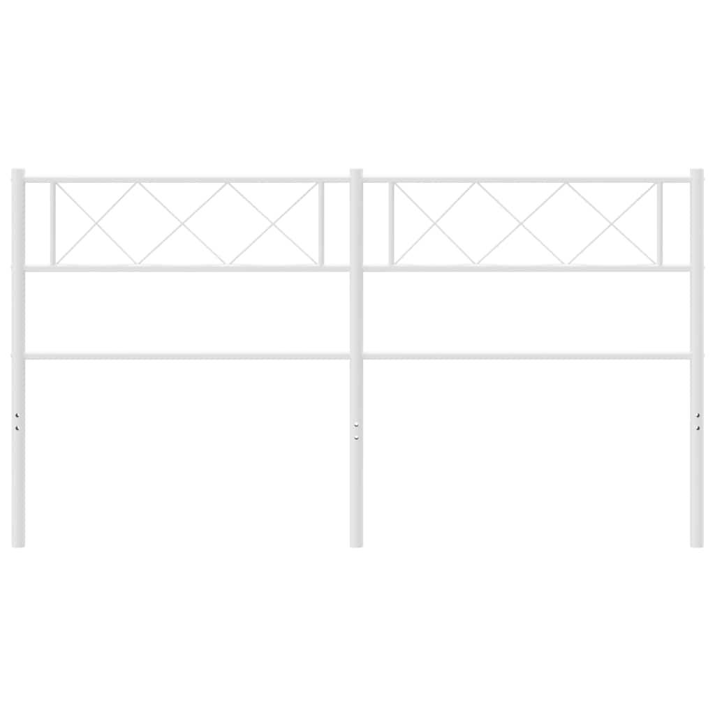 vidaXL Tăblie de pat metalică, alb, 150 cm