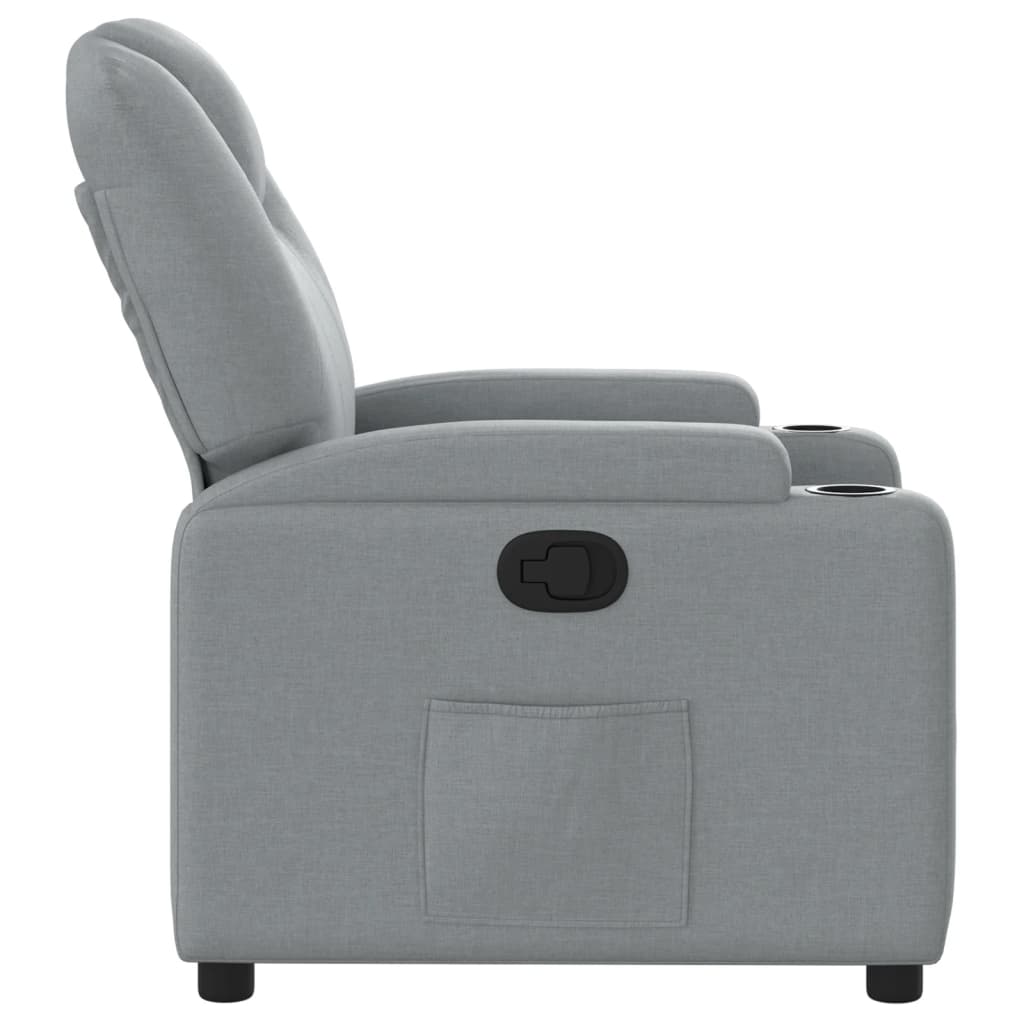 vidaXL Fotoliu rabatabil, gri deschis, material textil