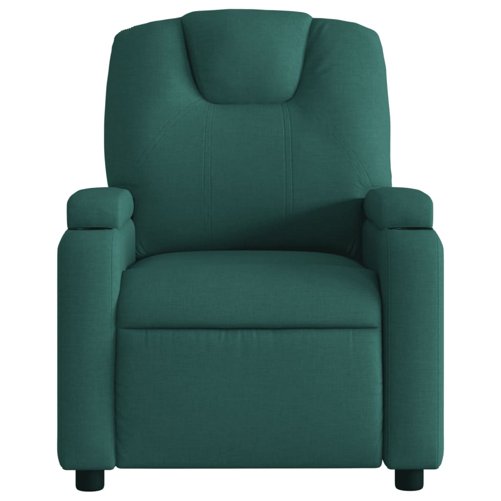 vidaXL Fotoliu rabatabil, verde închis, material textil vidaXL Fotoliu rabatabil, verde închis, material textil