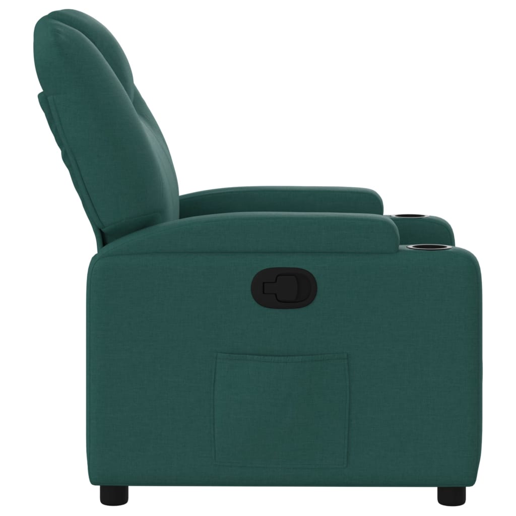 vidaXL Fotoliu rabatabil, verde închis, material textil vidaXL Fotoliu rabatabil, verde închis, material textil