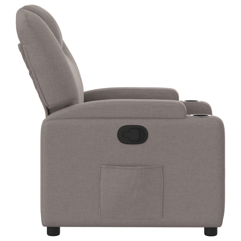 vidaXL Fotoliu rabatabil, gri taupe, material textil