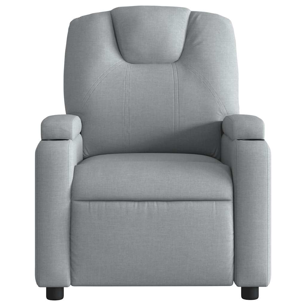 vidaXL Fotoliu de masaj rabatabil, gri deschis, textil