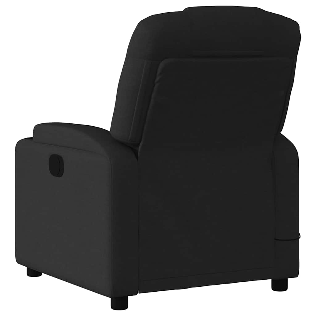 vidaXL Fotoliu de masaj rabatabil, negru, material textil vidaXL Fotoliu de masaj rabatabil, negru, material textil