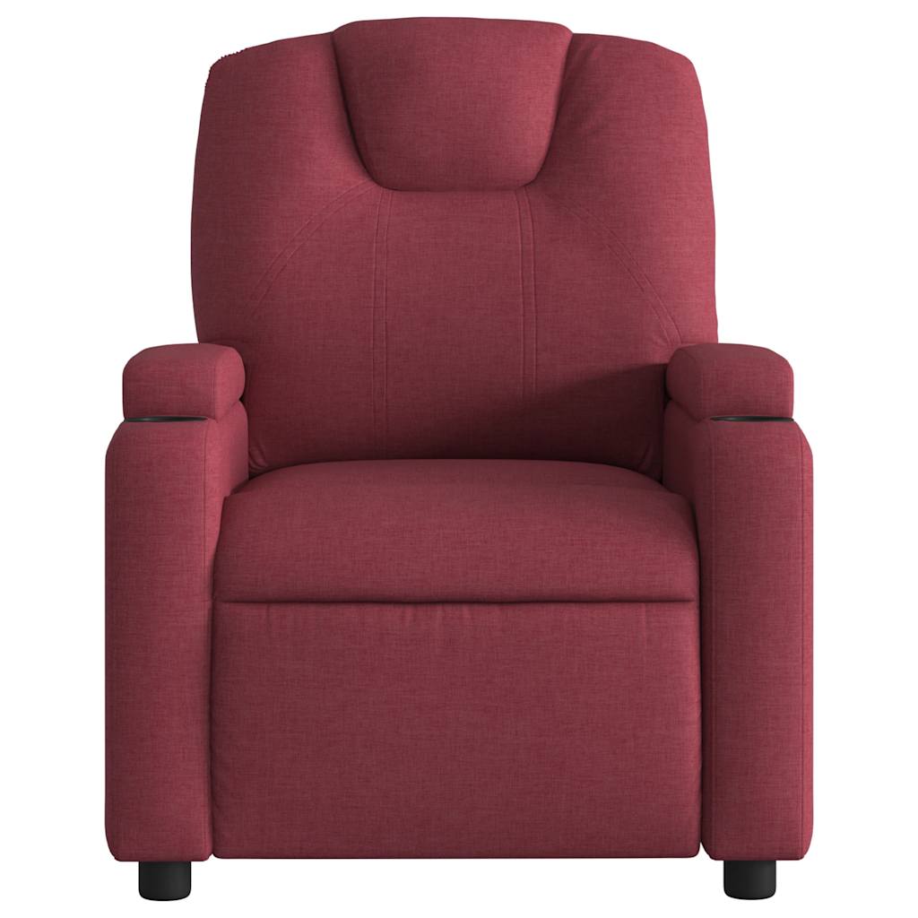 vidaXL Fotoliu de masaj rabatabil, roșu vin, material textil vidaXL Fotoliu de masaj rabatabil, roșu vin, material textil