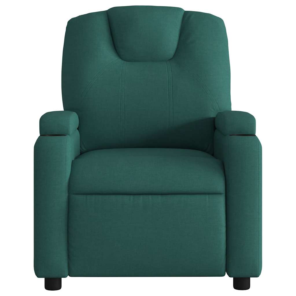vidaXL Fotoliu de masaj rabatabil, verde închis, material textil vidaXL Fotoliu de masaj rabatabil, verde închis, material textil