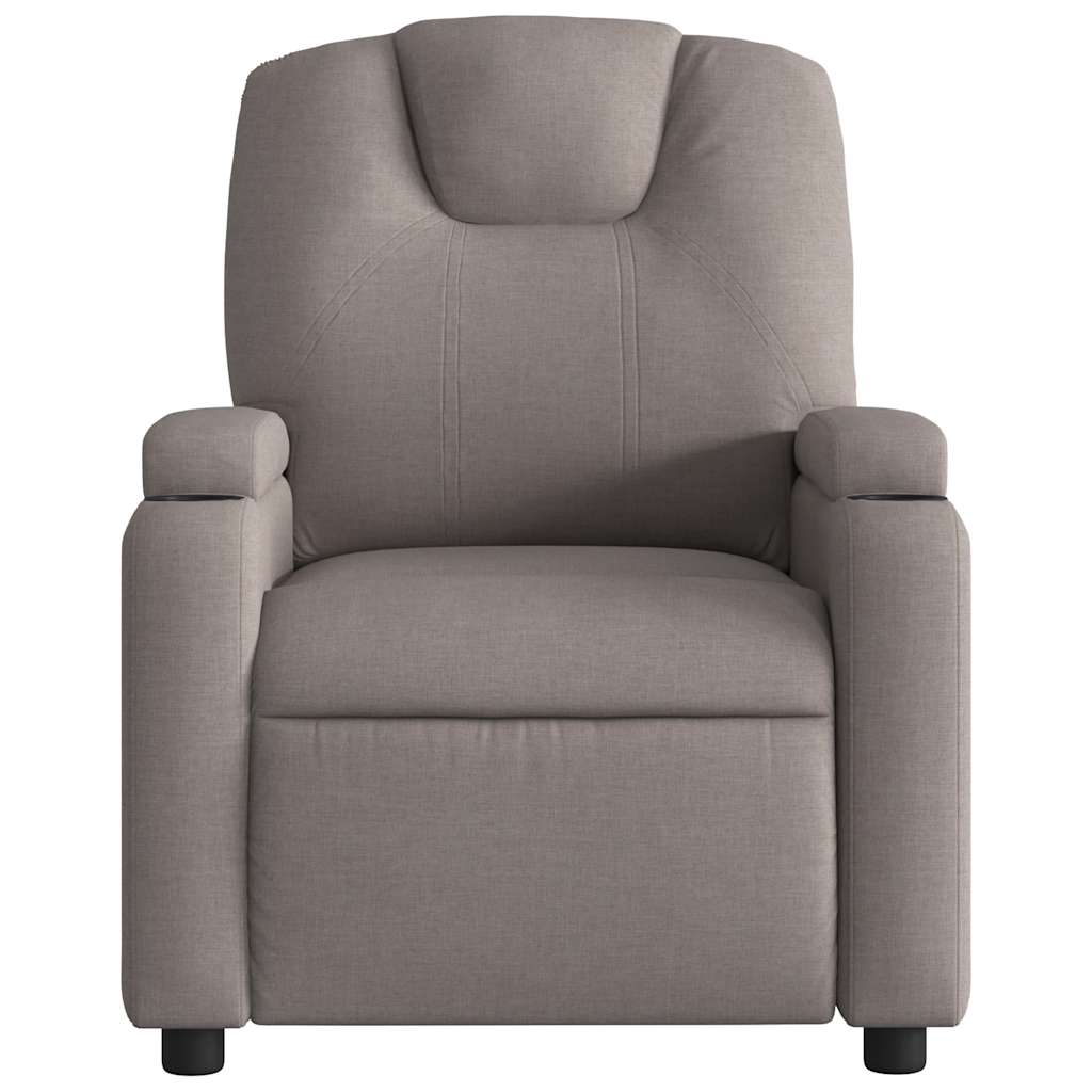 vidaXL Fotoliu de masaj rabatabil, gri taupe, material textil