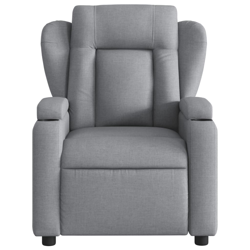 vidaXL Fotoliu rabatabil, gri deschis, material textil