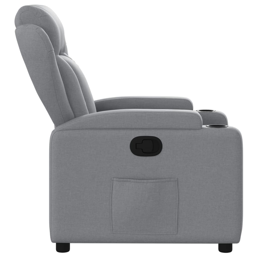 vidaXL Fotoliu rabatabil, gri deschis, material textil
