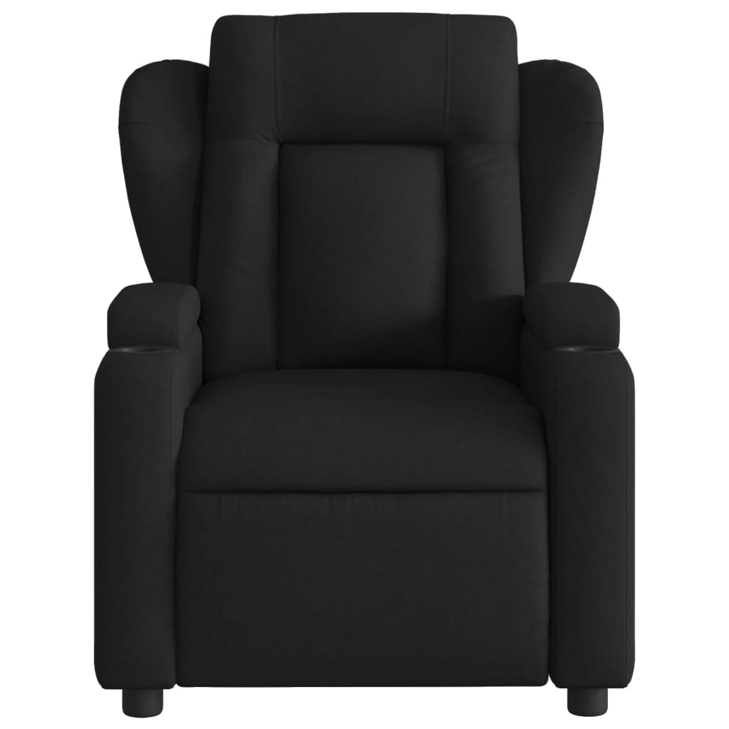 vidaXL Fotoliu rabatabil, negru, material textil vidaXL Fotoliu rabatabil, negru, material textil