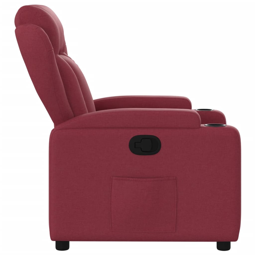 vidaXL Fotoliu rabatabil, roșu vin, material textil vidaXL Fotoliu rabatabil, roșu vin, material textil