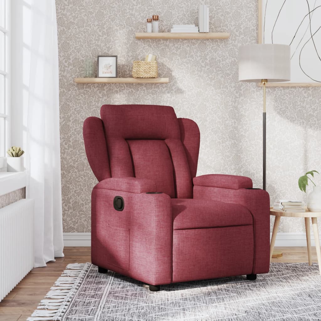 vidaXL Fotoliu rabatabil, roșu vin, material textil vidaXL Fotoliu rabatabil, roșu vin, material textil
