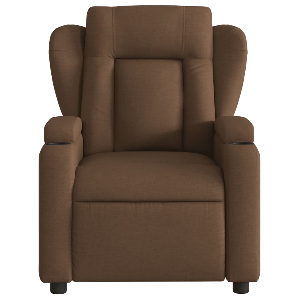 vidaXL Fotoliu rabatabil, maro, material textil