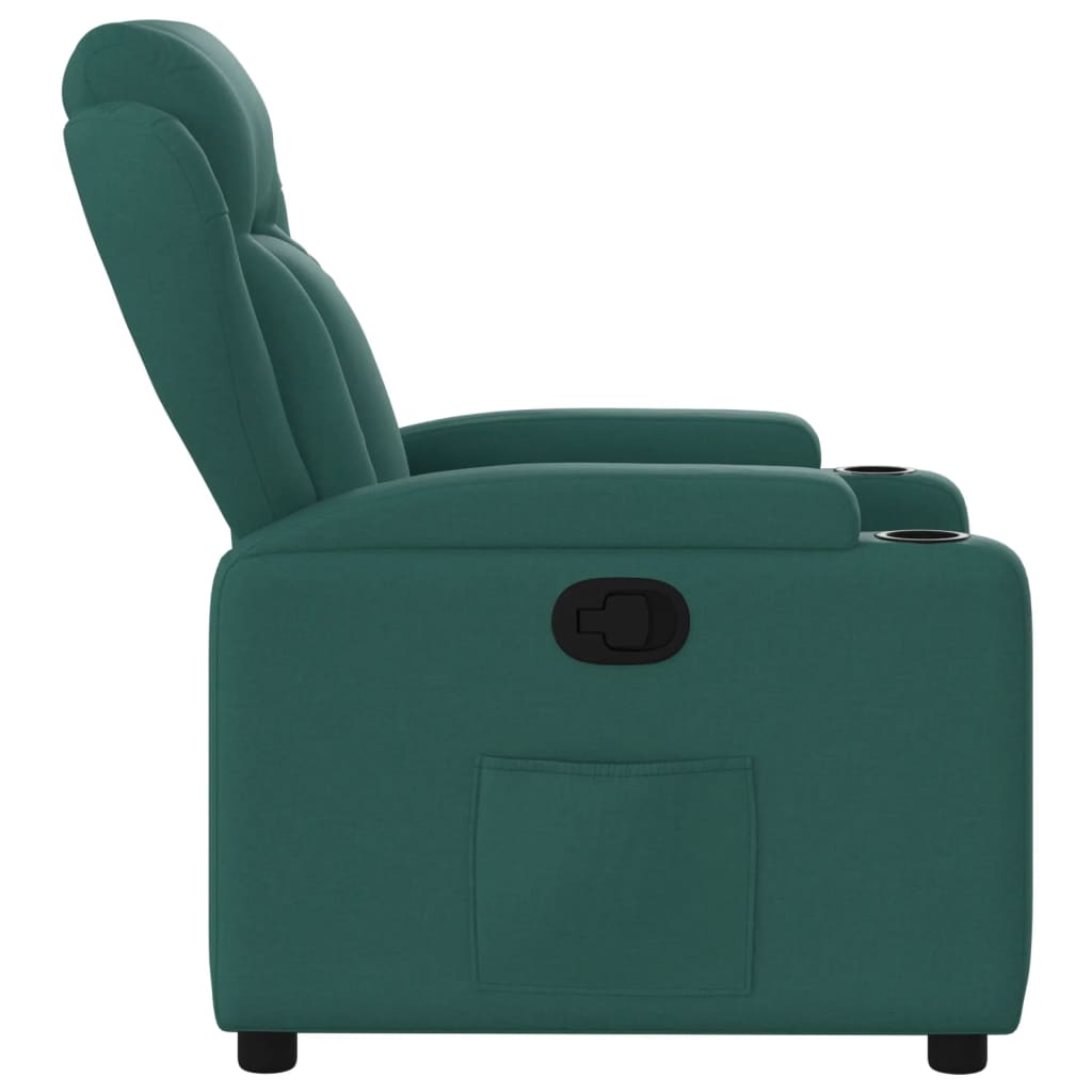 vidaXL Fotoliu rabatabil, verde închis, material textil vidaXL Fotoliu rabatabil, verde închis, material textil