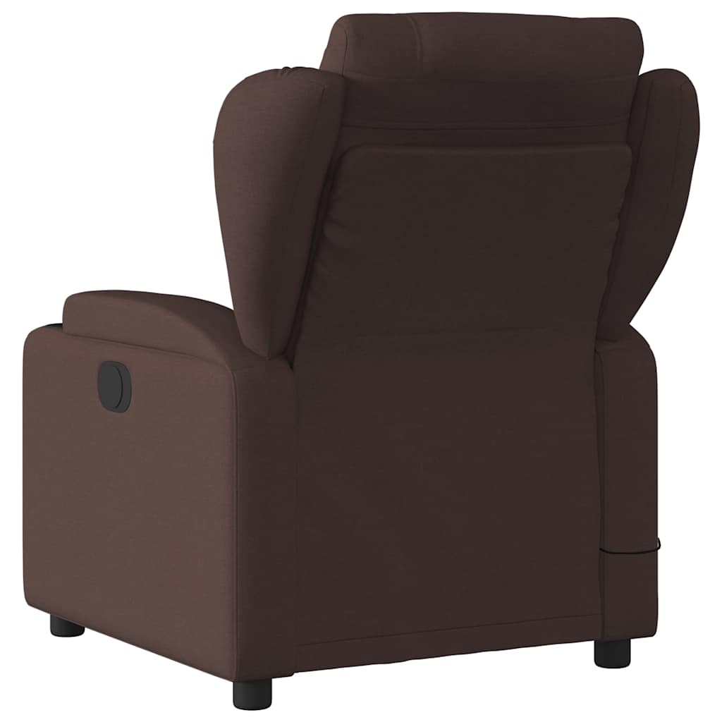 vidaXL Fotoliu de masaj rabatabil, maro închis, material textil vidaXL Fotoliu de masaj rabatabil, maro închis, material textil