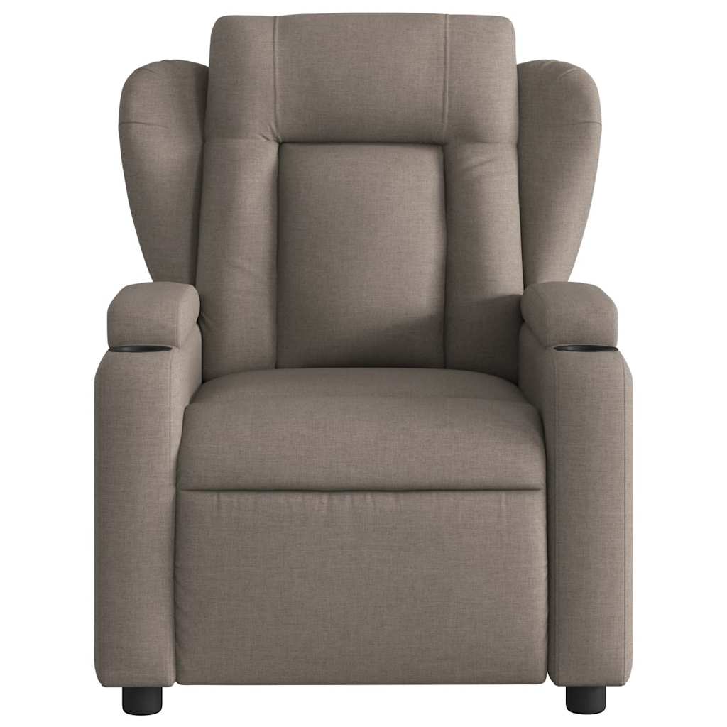 vidaXL Fotoliu de masaj rabatabil, gri taupe, material textil vidaXL Fotoliu de masaj rabatabil, gri taupe, material textil