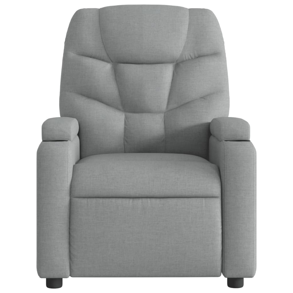 vidaXL Fotoliu rabatabil, gri deschis, material textil
