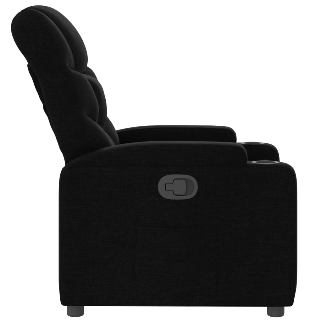 vidaXL Fotoliu rabatabil, negru, material textil vidaXL Fotoliu rabatabil, negru, material textil