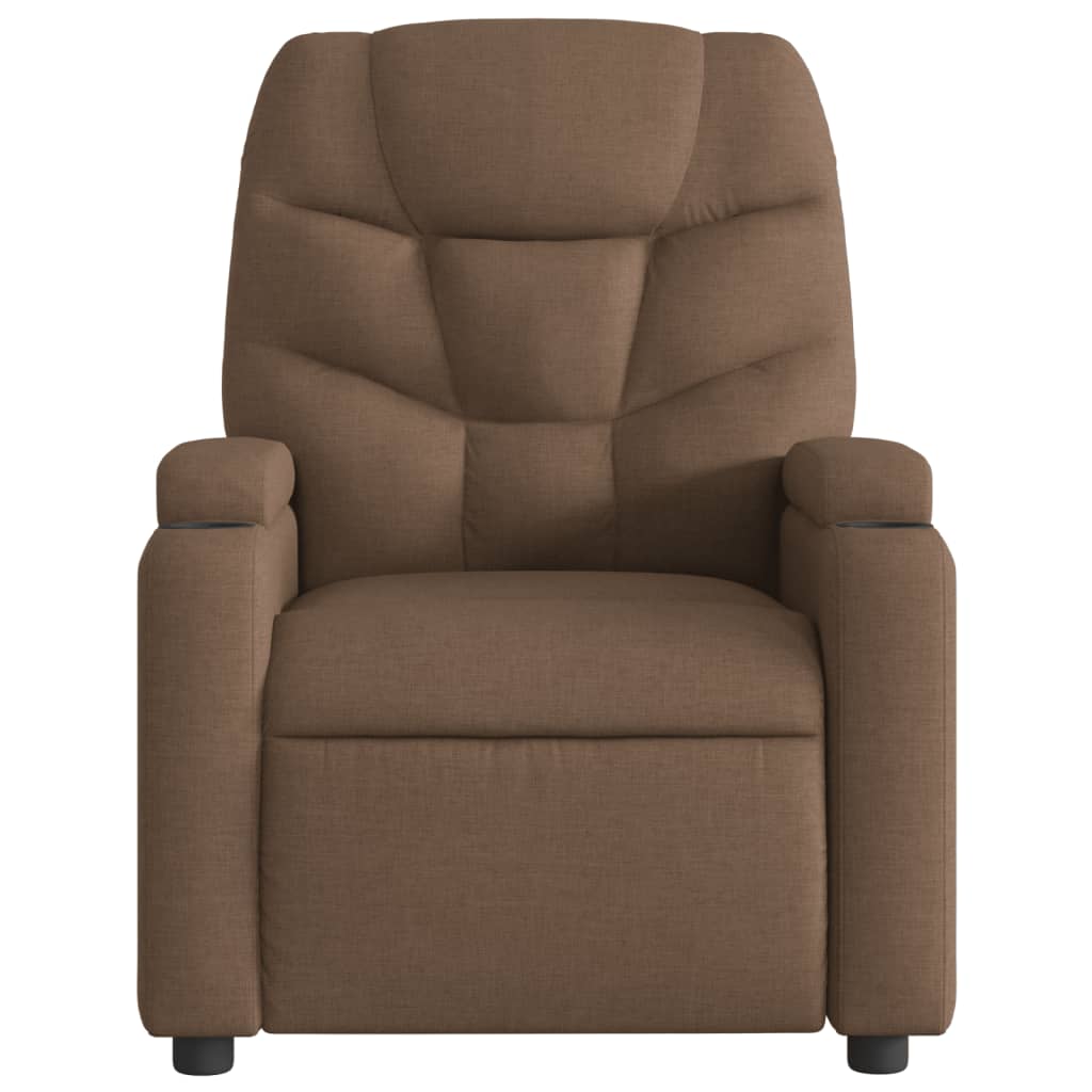 vidaXL Fotoliu rabatabil, maro, material textil
