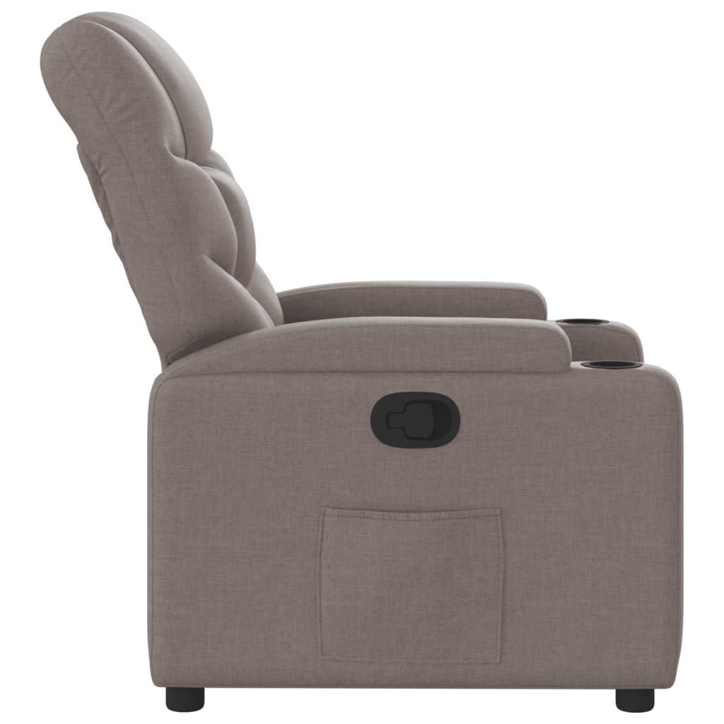 vidaXL Fotoliu rabatabil, gri taupe, material textil