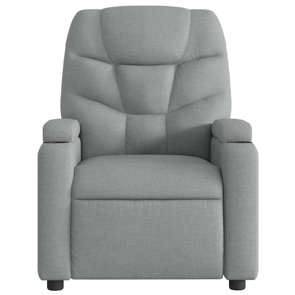 vidaXL Fotoliu de masaj rabatabil, gri deschis, textil