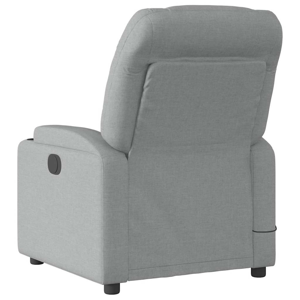 vidaXL Fotoliu de masaj rabatabil, gri deschis, textil