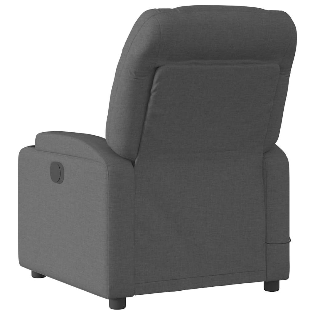vidaXL Fotoliu de masaj rabatabil, gri închis, material textil