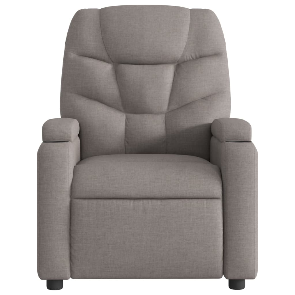 vidaXL Fotoliu de masaj rabatabil, gri taupe, material textil