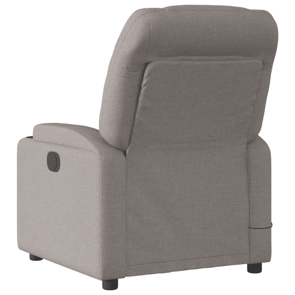 vidaXL Fotoliu de masaj rabatabil, gri taupe, material textil