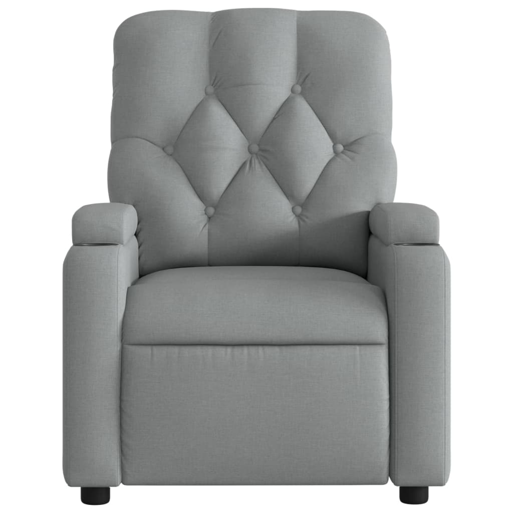 vidaXL Fotoliu rabatabil, gri deschis, material textil