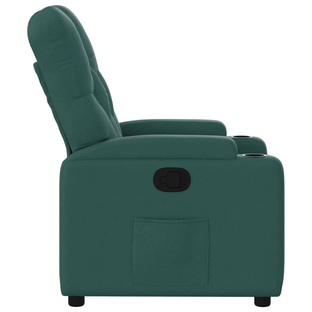 vidaXL Fotoliu rabatabil, verde închis, material textil vidaXL Fotoliu rabatabil, verde închis, material textil