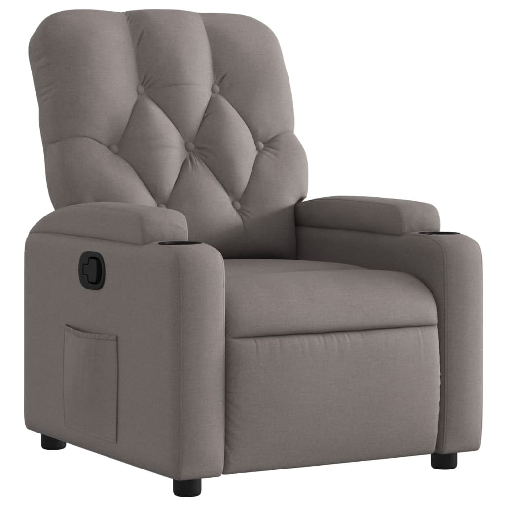 vidaXL Fotoliu rabatabil, gri taupe, material textil